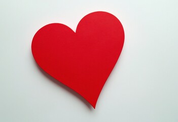 Wall Mural - Royal red plain heart for valentine in white background