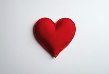 Wall Mural - Royal red plain heart for valentine in white background