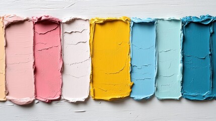 Poster - Pastel paint color swatches, texture, art, studio background