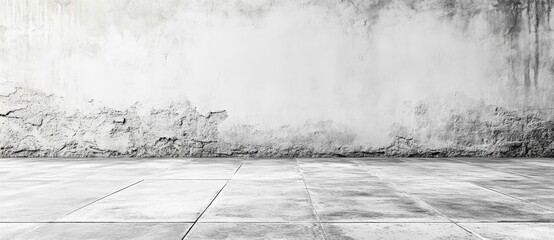 Poster - Spacious Empty White Room Interior with Smooth Floor and Textured Walls Ideal for Various Background Applications