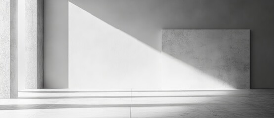 Poster - Bright Empty White Room with Smooth Interior Walls and Floor, Perfect Background for Minimalistic Design and Creative Projects