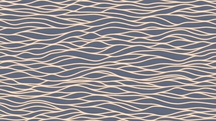 Aufkleber - Abstract Wave Pattern in Soft Beige on Dark Blue Background for Modern Design and Art Projects
