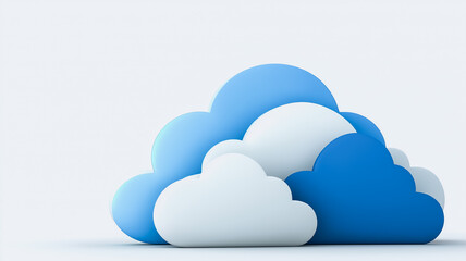 Poster - Blue and white stylized clouds. 