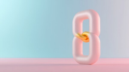 Leinwandbilder - Abstract Concept of Connection and Unity Represented by Interlinked Chain Links in Soft Pastel Colors