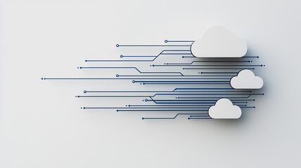 Sticker - Cloud computing concept with circuit lines.