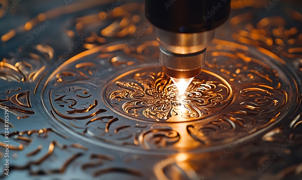 Engraved Metal Designs Laser engraving precision, Delicate floral design on metal surface ...