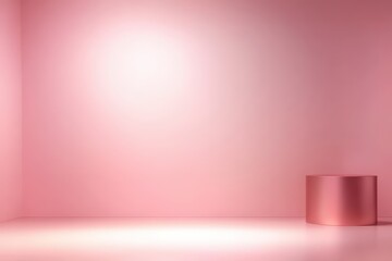 Poster - soft light pink gradient background with gentle shadows ideal for displaying products or creating el