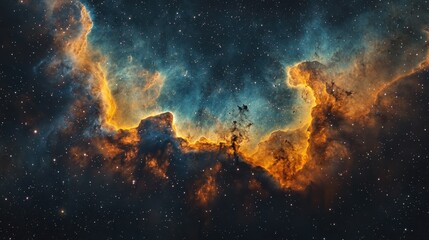 Aufkleber - Cosmic Nebula Glowing gas clouds in space, stellar background, astronomy