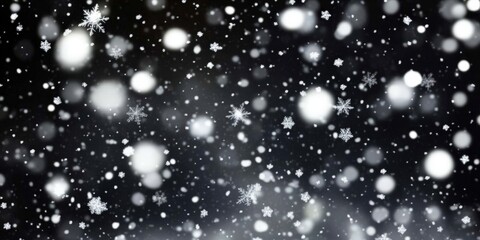 Poster - Gentle Snowflakes Falling Gracefully in the Air Against a Dark Background Creating a Beautiful Winter Atmosphere