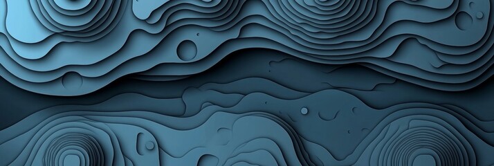 Poster - Abstract Flowing Blue Shapes Graphic Design with Smooth Gradients. Modern Minimalist Backdrop