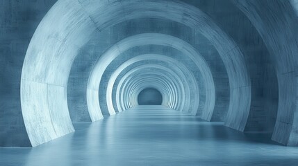 Aufkleber - Abstract Concrete Tunnel Corridor Interior
