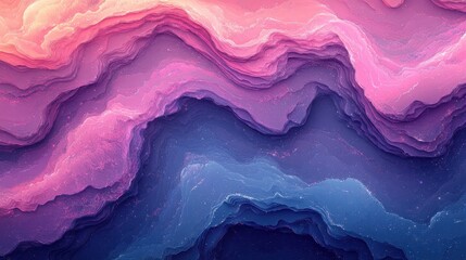 Poster - Abstract pink blue layered waves background, design texture
