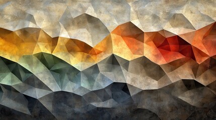 Poster - Abstract low-poly textured background, earthy tones, website banner