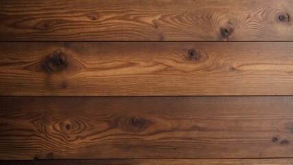 Wall Mural - Wooden planks in a warm brown tone, showcasing natural grain patterns and textures for a rustic backdrop.