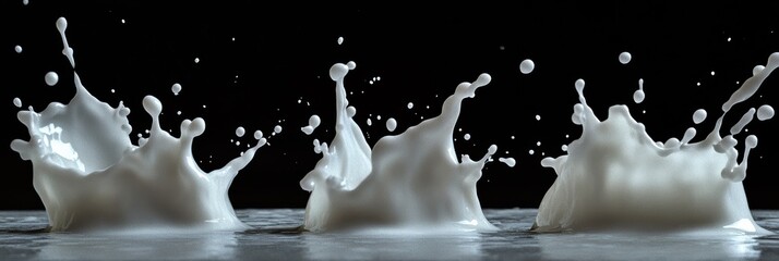 Poster - creative graphic layouts showcasing splashes against a dark background for advertising purposes