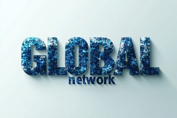 Poster - Creative graphic layout for global network advertising with colorful texture effects