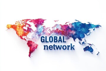 Poster - Creative vector graphic design illustrating a colorful global network concept