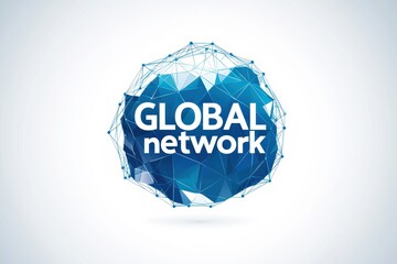 Aufkleber - Engaging graphic layout for global network advertising with modern design elements