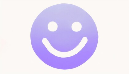 Poster - minimalist purple smiley face illustration for creative design projects, modern pop art aesthetics, and branding concepts

