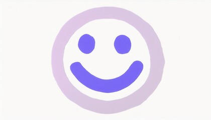 Poster - minimalist purple smiley face illustration for creative design projects, modern pop art aesthetics, and branding concepts

