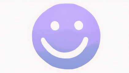 Poster - minimalist purple smiley face illustration for creative design projects, modern pop art aesthetics, and branding concepts

