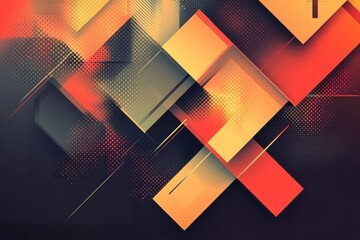 Poster - Abstract geometric shapes in vibrant colors with gradients
