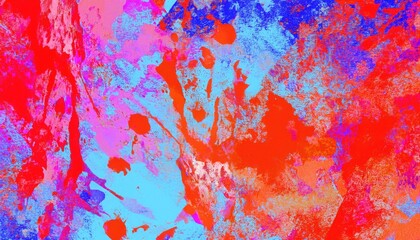 Aufkleber - abstract vibrant texture with bold red, pink, and cyan strokes, perfect for digital art background or modern decor prints

