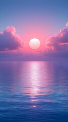 Wall Mural - Pink Sunset Over Calm Ocean