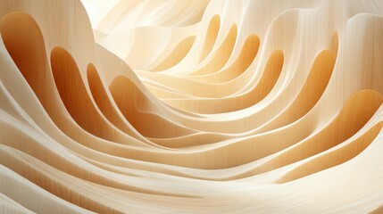 Poster - Abstract beige waves, flowing design, light background, for website banner