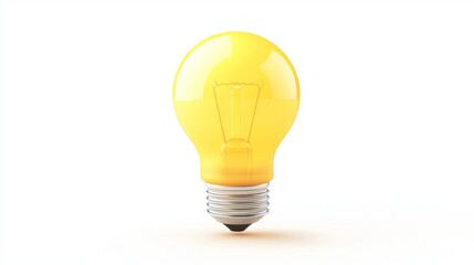 Poster - A visually stunning yellow 3D light bulb stands out against a white backdrop, representing creativity and inspiration