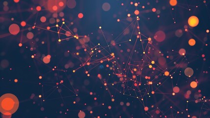 Poster - A digital rendering of a network of glowing lines and points with a dark blue background.