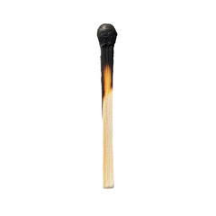Poster - Matchstick with Burnt Head and Charred Surface Isolated on White Background