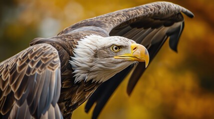 Poster - A close-up portrait of a bald eagle.