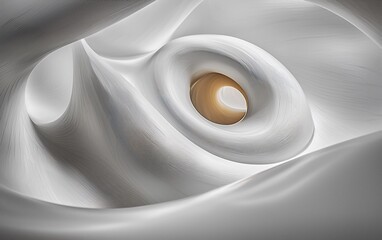 Poster - Abstract 3D swirl, smooth white shapes, light tunnel, artistic background, conceptual image, use for digital design, posters or wallpapers