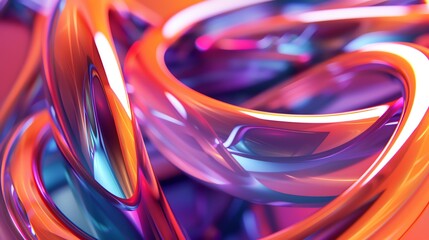 Poster - Abstract background of colorful, glowing, flowing shapes.
