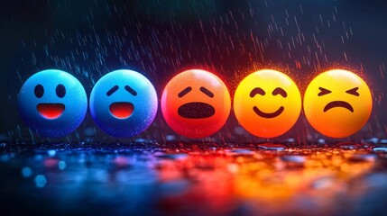 Poster - Glowing Sentiment Circle Representing Emotional Reactions and Analysis