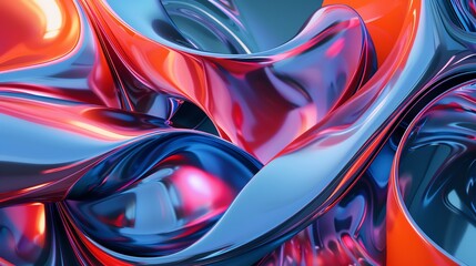 Poster - Abstract background of colorful,  glossy, flowing shapes.