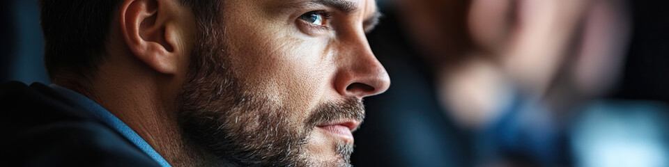 Poster - Profile Portrait of Bearded Man in Suit Jacket