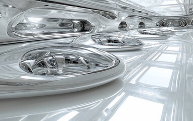 Aufkleber - Abstract futuristic architecture interior hallway