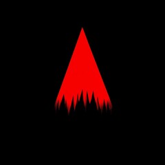 Poster - Abstract red triangle with jagged edge on black background simple graphic design