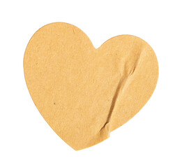 Fototapete - A valentine craft love or heart tag shape paper sticker label cutout isolated on transparent background.