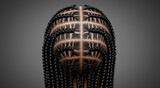 Braided hair, close up of African American woman with cornrows hairstyle in studio. Beauty, fashion and style concept for salon, hairdresser or beauty product