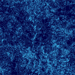 Poster - A blue background with a lot of lines and shapes. The lines and shapes are all different sizes and colors. The image has a lot of texture and depth, making it look like a painting or a drawing