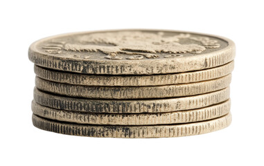 Stacked coins display home still life indoor isolated on transparent background