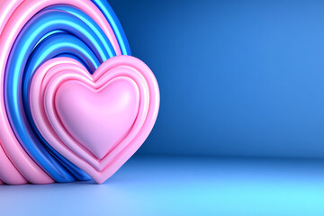 Fototapete - Abstract Graphic Art Featuring a Neon Heart - Ideal for Graphic Design Projects and Valentine's Day Promotions