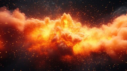 fiery cosmic explosion, nebula background, space scene, vfx