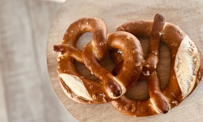 Freshly Baked Pretzel with Salt.