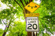 © Mint Images - Street sign for a children's playground and speed limit, Spokane