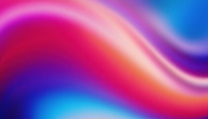 Poster - ibrant abstract gradient texture with soft wave motion in pink, blue, and orange tones for digital design