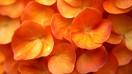 Aufkleber - A close-up of vibrant orange flower petals, showcasing their delicate texture and warm hues, creating a visually stunning and cheerful composition